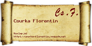Csurka Florentin névjegykártya